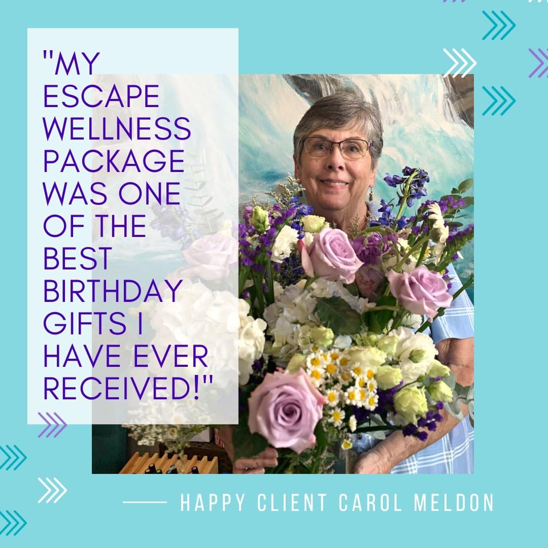 💜 We love our clients! 

💜 Carol enjoyed our popular Escape Wellness Package last week -- a luxurious 60-minute Signature Massage followed by a relaxing 60-minute Signature Facial! She celebrated her birthday with us and left feeling "so relaxed!". 

💜 We loved taking care of you. Visit us again soon, Carol! 

#escapeandfeelbetter #escapewellnessspa #spaday #bestbirthdaygift